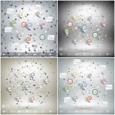Infographic networks with pointer marks for business templates vector