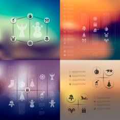Christmas infographic with unfocused background N104