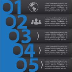 Vector paper lines and numbers design template for web site N2