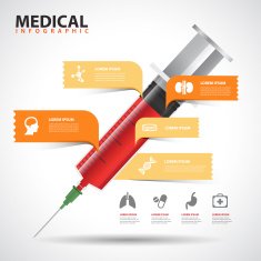 Vector Creative Medical Syringe with speech bubble N2