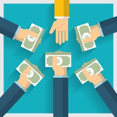 Hand Exchange Money and Idea N3