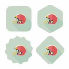 american football helmet flat icon with long shadow eps10 N24