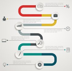 Road infographic timeline with icons