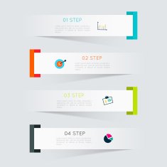 Abstract business info graphics template with icons N48