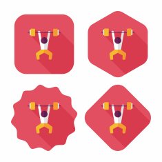 weightlifting flat icon with long shadow eps10 N8