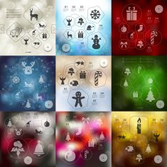Christmas infographic with unfocused background N112