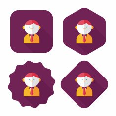 businessman flat icon with long shadow eps10 N10