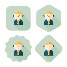 businessman flat icon with long shadow eps10 N11