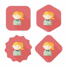 businesswoman flat icon with long shadow eps10 N23