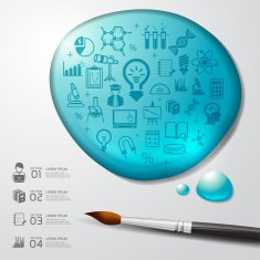 Infographics Education icons water color shaped on paper with N2