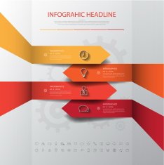 Design flat shadow arrow banners graphic or website Vector ill N3