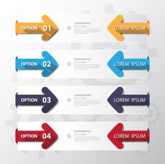 Design flat shadow step number banners graphic or website Vecto N9