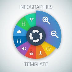 Web Infographic Timeline Pie Template Layout With Vector Icons N5