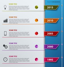 Timel ine info graphic with colored tabs template