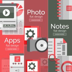 Set of flat design mobility concepts