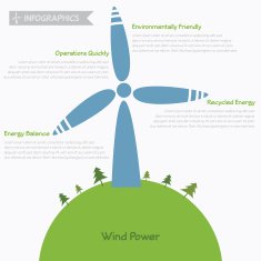 Wind power infographics vector eps10