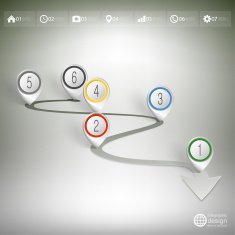Timeline with pointer marks Infographic for business design and website N4