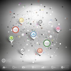 Infographic network with pointer marks for business template vector N3