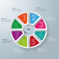 8 Circle Colorful Pieces