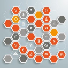 Colored Honeycomb Trader Background Infographic N2