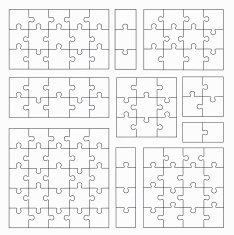 Jigsaw Puzzle Templates on White Background