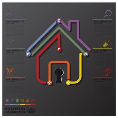 House And Real Estate Connection Timeline Business Infographic N2