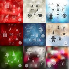Christmas infographic with unfocused background N122