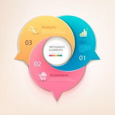 Modern business circle bubbles options banner
