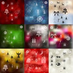 Christmas infographic with unfocused background N123