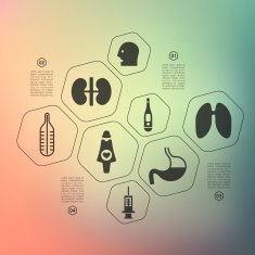 medicine infographic with unfocused background N16