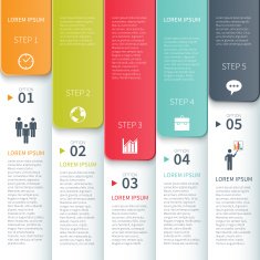 Modern Minimal Colorful Infographics Elements