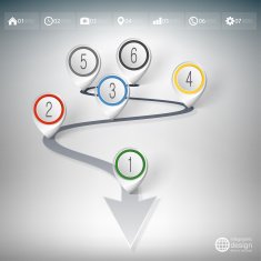 Timeline with pointer marks Infographic for business design and website N5