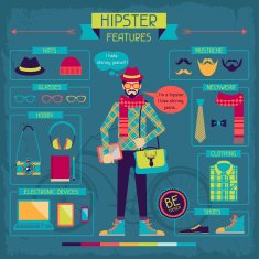 Infographic elements in retro style Hipster features N2