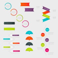 Abstract business info graphics template with icons N61