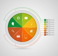 Abstract color circle infographic design template N2