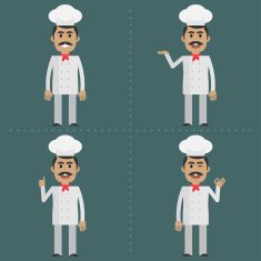 Adult cook shows gestures