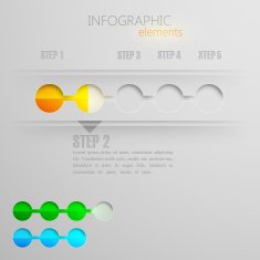 vector set of abstract 3d paper infographic elements for print N8