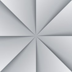 Gray and white folded paper triangles background