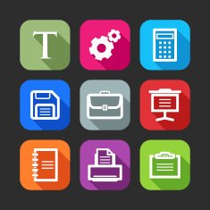 flat icons for web and mobile applications (flat design with N6