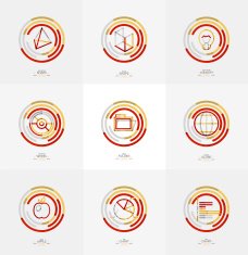 Minimal thin line design web icon set N5