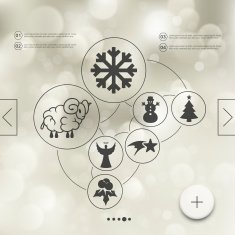 Christmas infographic with unfocused background N132