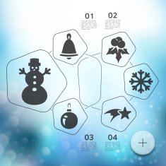 Christmas infographic with unfocused background N133