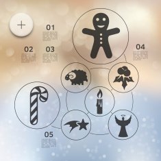 Christmas infographic with unfocused background N136