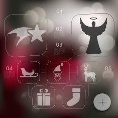 Christmas infographic with unfocused background N137