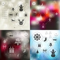 Christmas infographic with unfocused background N138