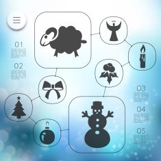 Christmas infographic with unfocused background N140