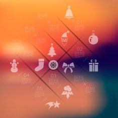 Christmas infographic with unfocused background N147