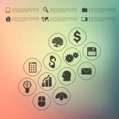 business infographic with unfocused background N128