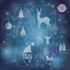 Christmas infographic with unfocused background N148