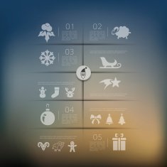 Christmas infographic with unfocused background N150